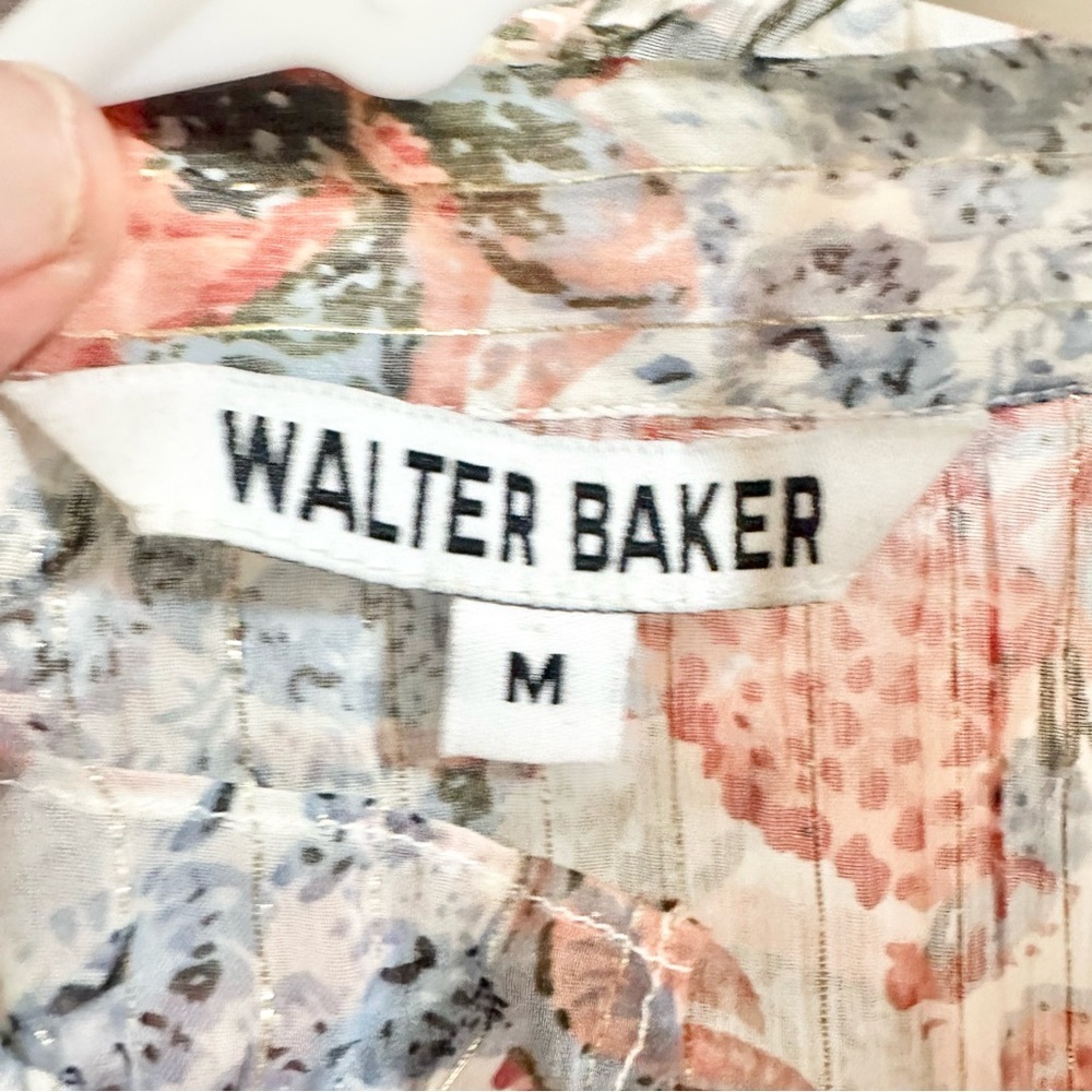Walter Baker Floral Print Ruffled Top - M - Picture 6 of 8